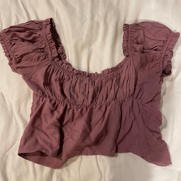 dusty rose kendall & kylie tie front bustier top - Picture 5 of 5